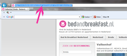 Correcte link naar Bedandbreakfast.nl